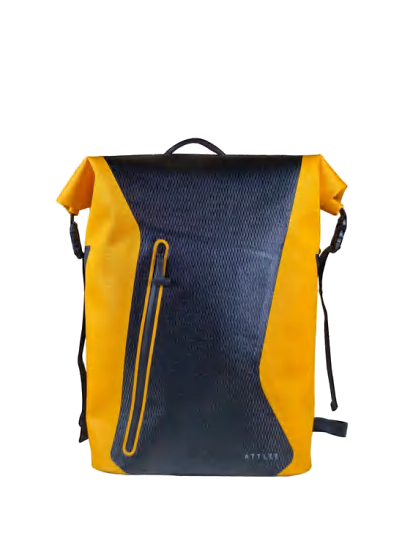 Cascade 32L Roll-Top in Signal Amber — welded TPU commuter backpack
